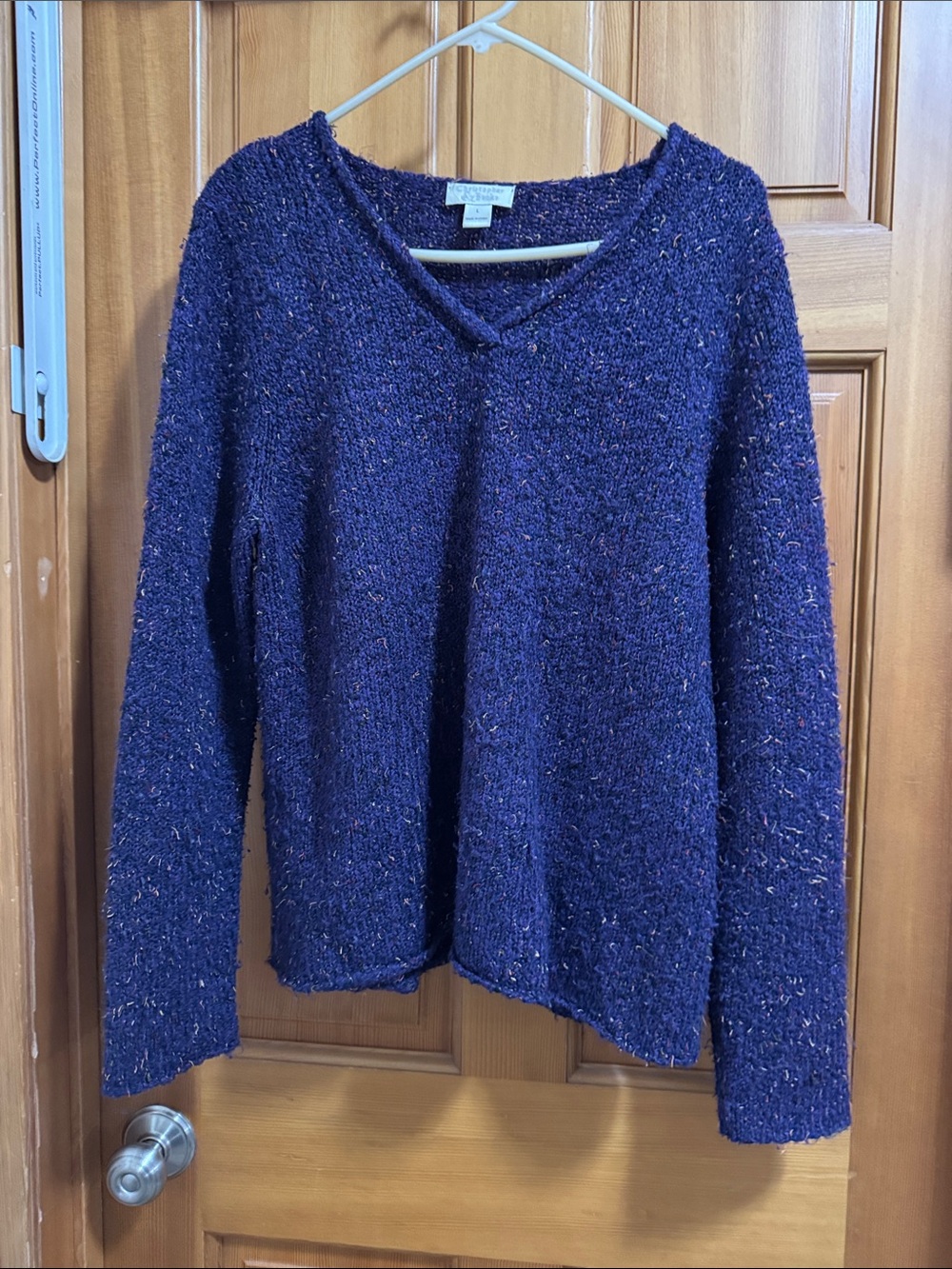 Christopher & Banks Navy Flecked V-Neck Sweater